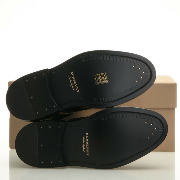 Burberry Bert Black & Yellow Leather Boots 5.5 B - Picture 4 of 6